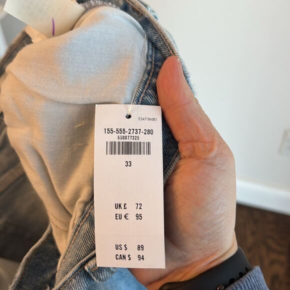 Abercrombie Women Ultra High Rise 90s Straight Jean Criss-Cross Waistband 33 NWT - Picture 13 of 16